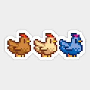 3 Chickens Stardew Valley Sticker